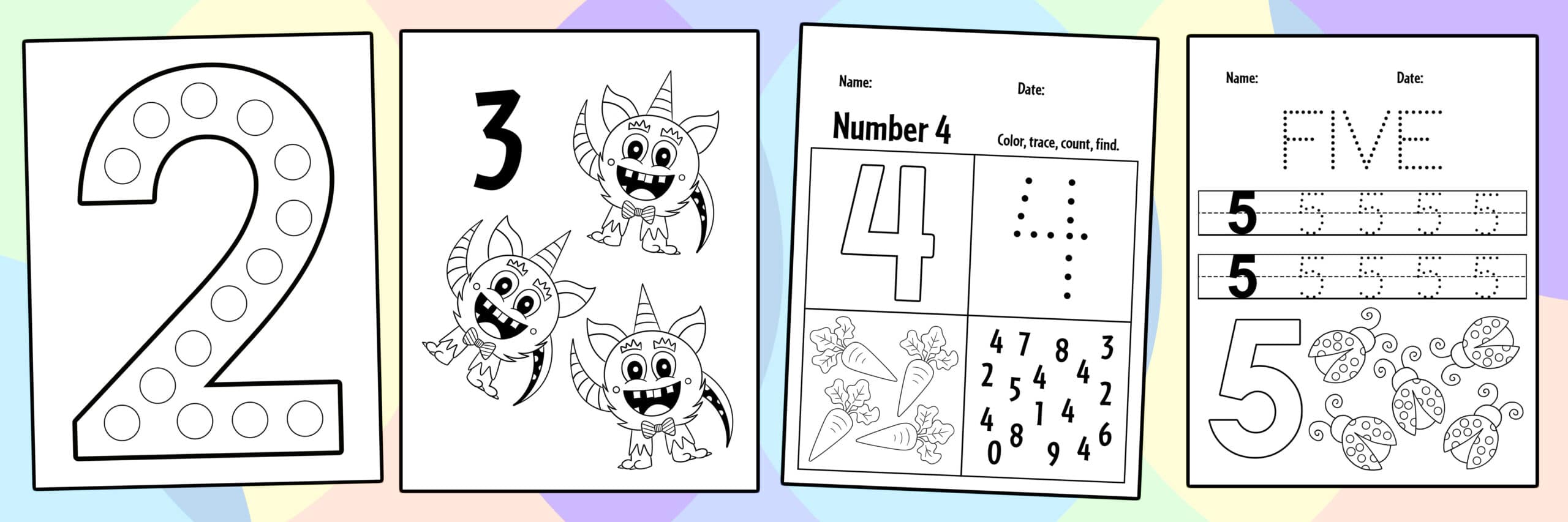 Free math worksheets for preschool â the hollydog blog