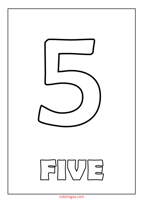 Printable number five coloring page pdf for kids printable numbers numbers for kids preschool coloring pages