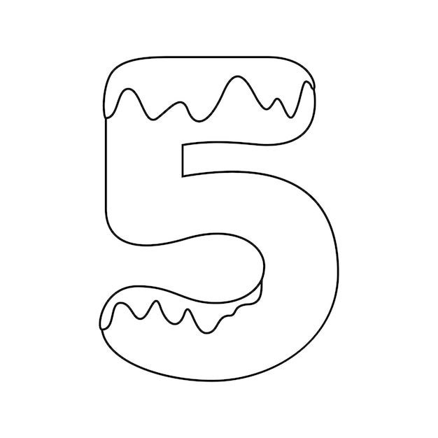 Premium vector coloring page with number for kids