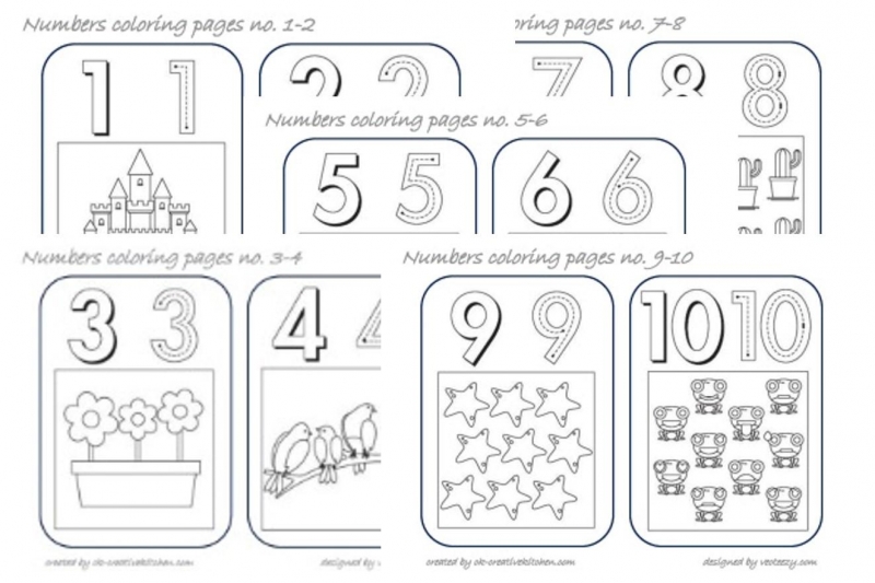 Numbers coloring pages