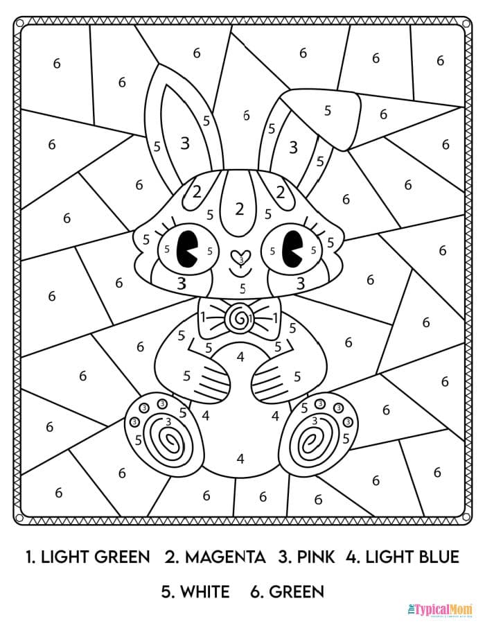 Free printable bunny coloring pages