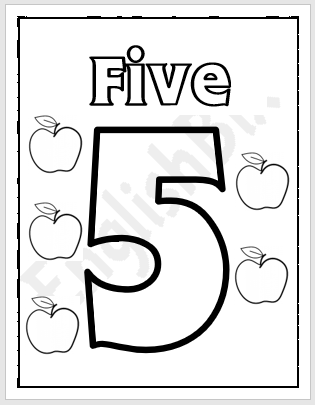 Number coloring page for kids