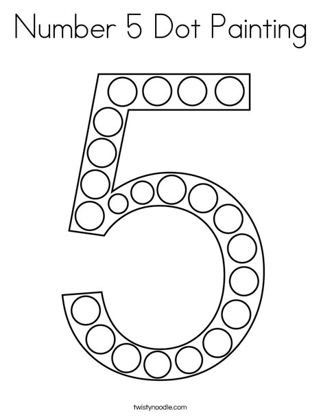 Number dot painting coloring page