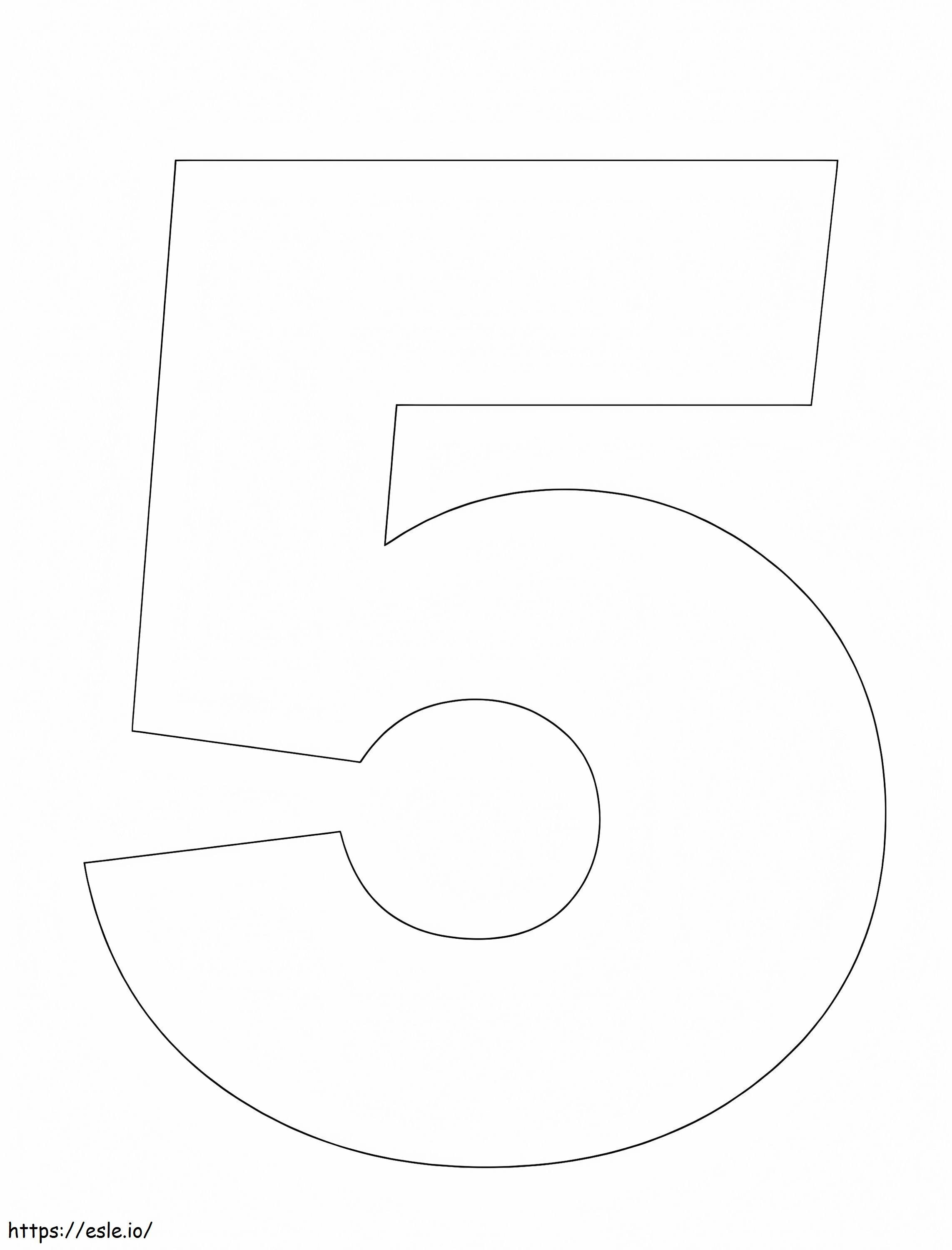 Easy number coloring page