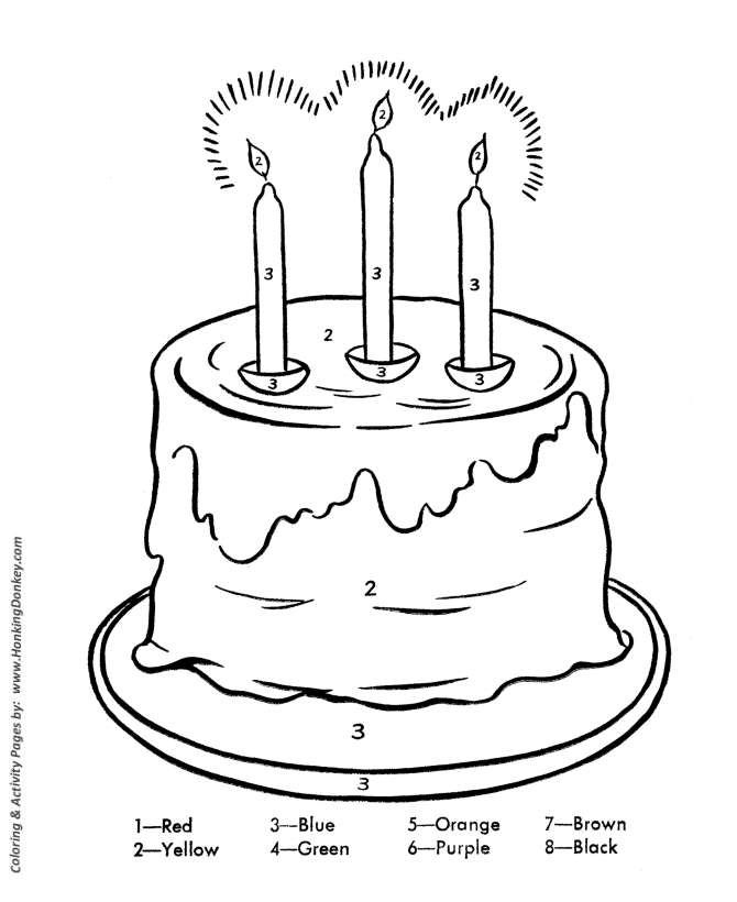 Birthday coloring pages free printable kids birthday cake coloring activity pages for pre