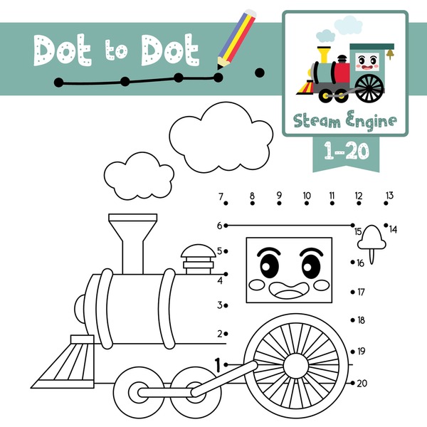 Imãgenes fotos de stock objetos en d y vectores sobre dot to dot coloring train