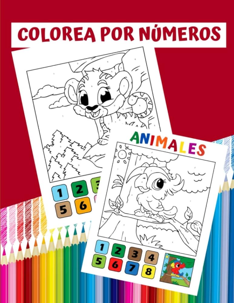 Colorea por nãºmeros animal libro para colorear para niãos a partir de aãos libro de actividad con pãginas coloridas para colorear pasternak margarita libros