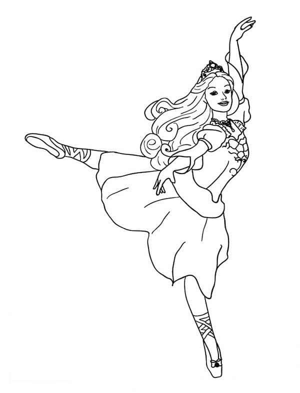 Pretty ballet dancer coloring page