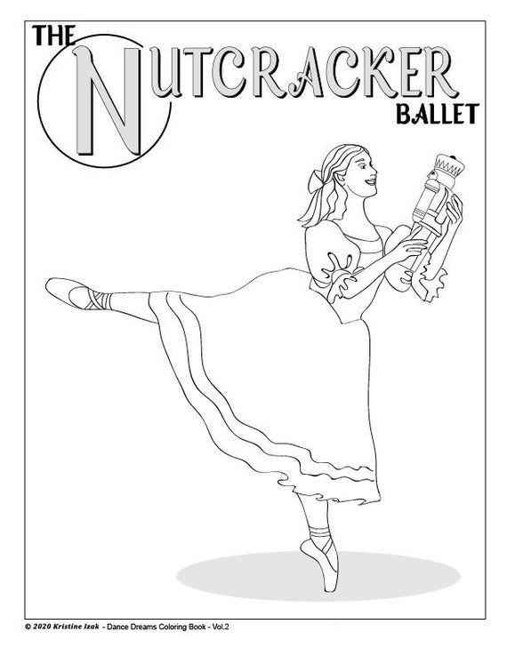 Nutcracker set of from ballet alphabet coloring pages facing pages instant download