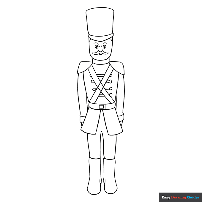 Nutcracker coloring page easy drawing guides