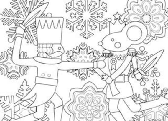 Printable coloring page zentangle coloring book nutcracker download now