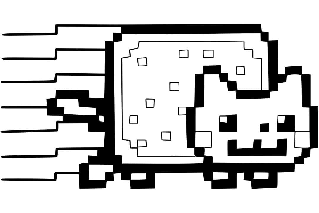 Nyan cat for free coloring page