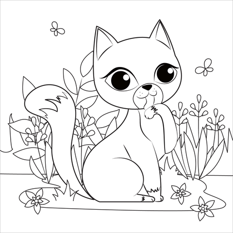 Cat coloring page free printable coloring pages