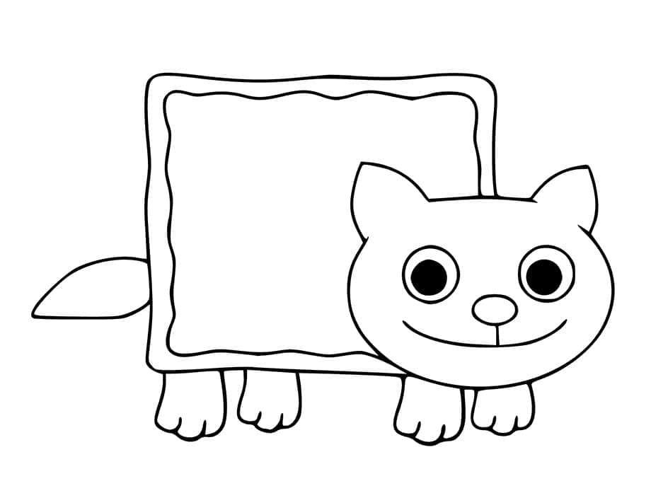 Happy nyan cat coloring page