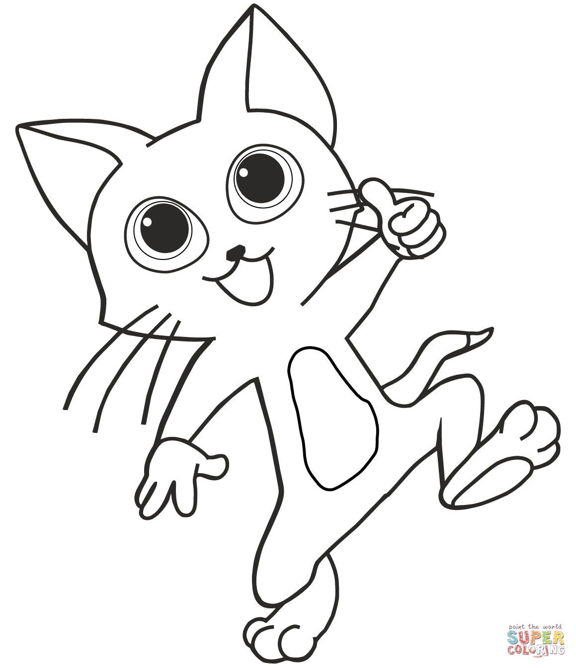 Funny cat coloring page free printable coloring pages