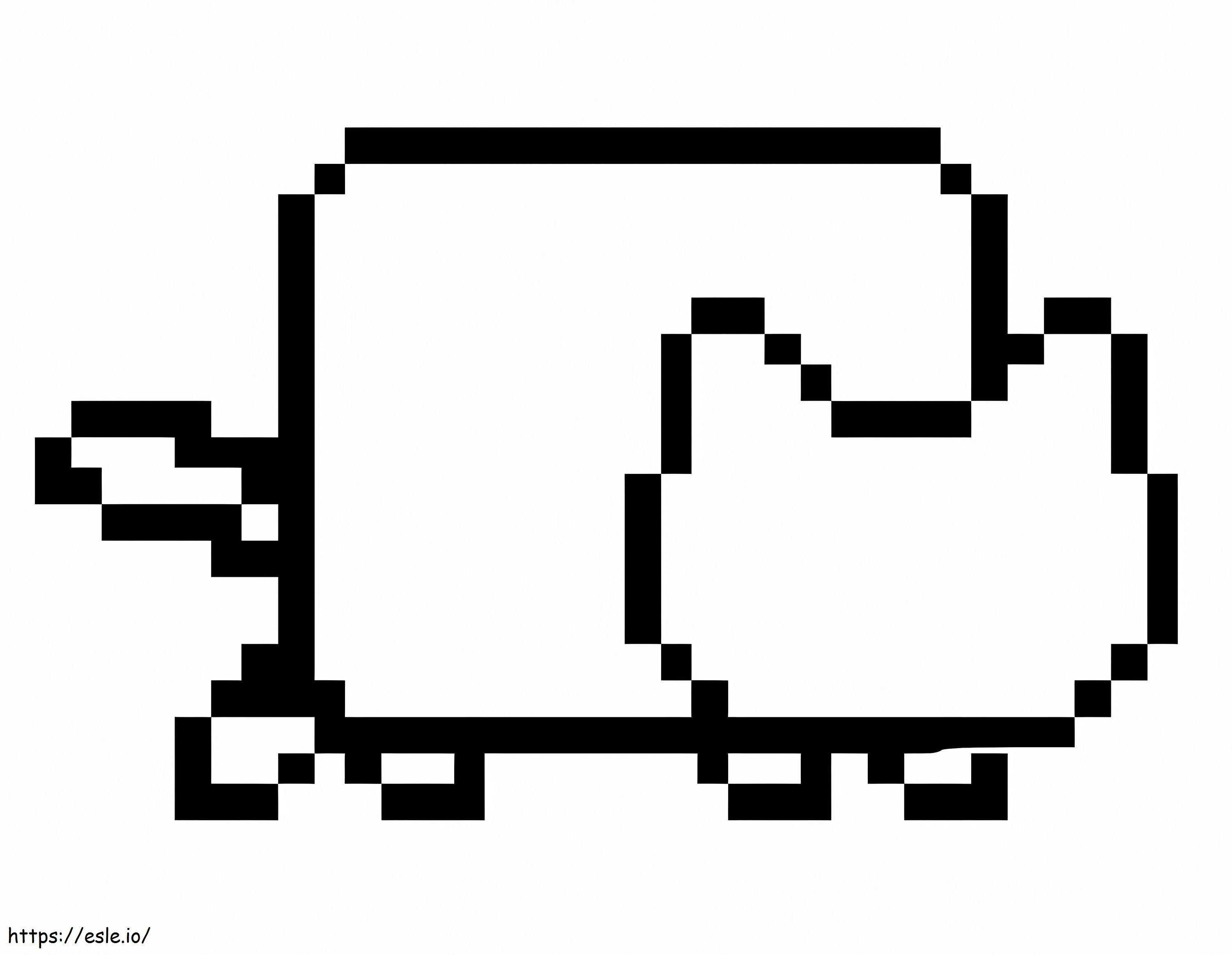 Printable pixel nyan cat coloring page