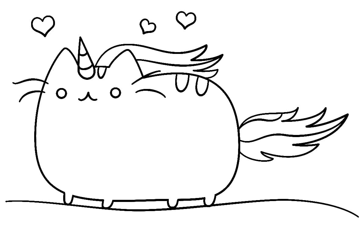 Coloring pages unicorn cat nyan cat print free