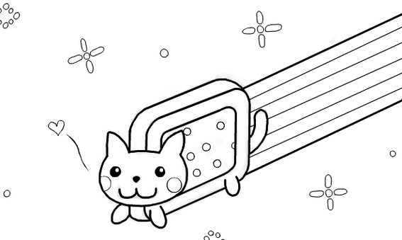Nyan cat anime coloring page nyan cat cat coloring page super coloring pages
