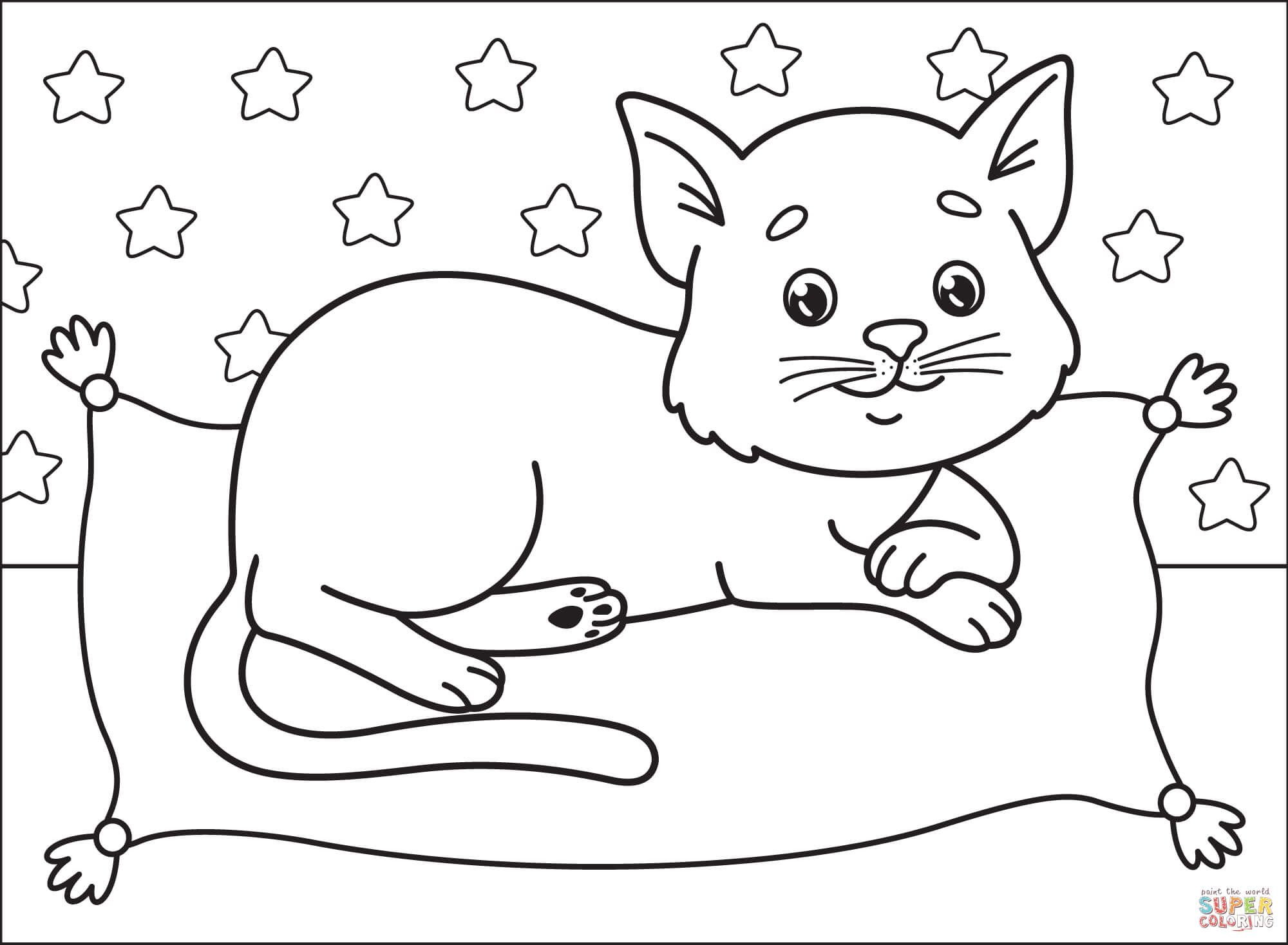 Black cat coloring page free printable coloring pages