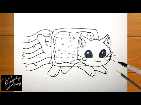 How to draw nyan cat step by step