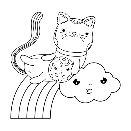 Cat coloring page cliparts stock vector and royalty free cat coloring page illustrations