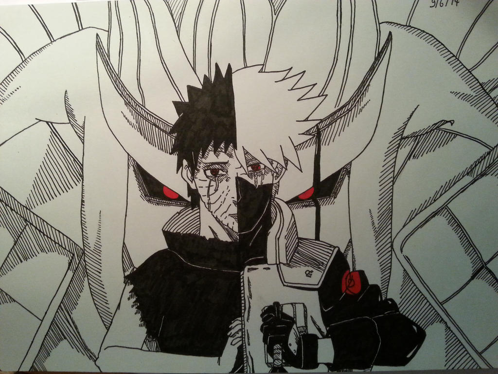 Obito and kakashi with their susanoofanart by fabrodrawinggains on