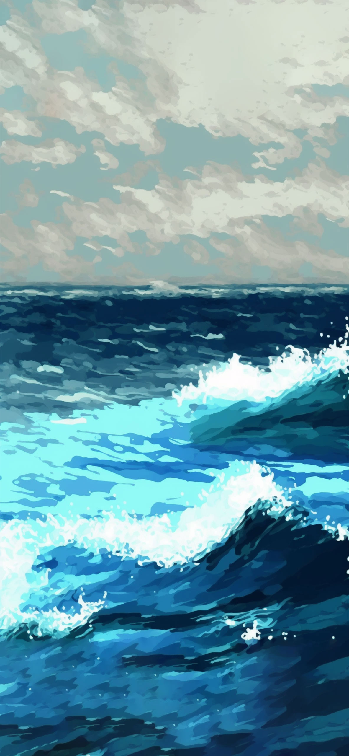 Sea wave art blue wallpapers