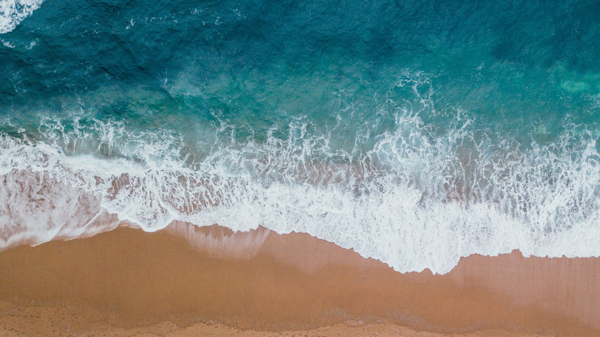 Desktop wallpaper the waves beach aerial view blue sea hd image picture background d