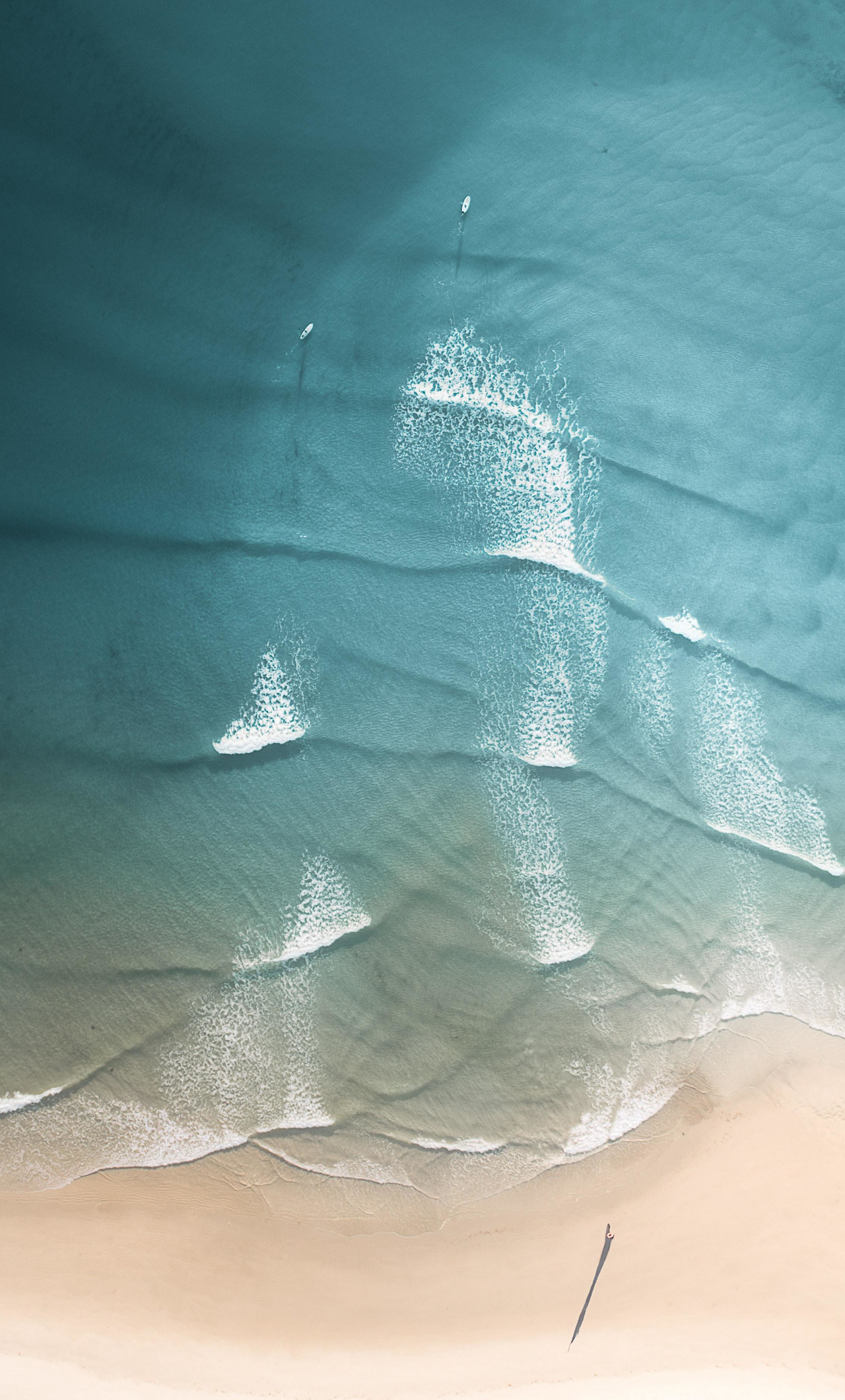 Download wallpaper x peaceful beach calm sea waves aerial view iphone plus x hd background