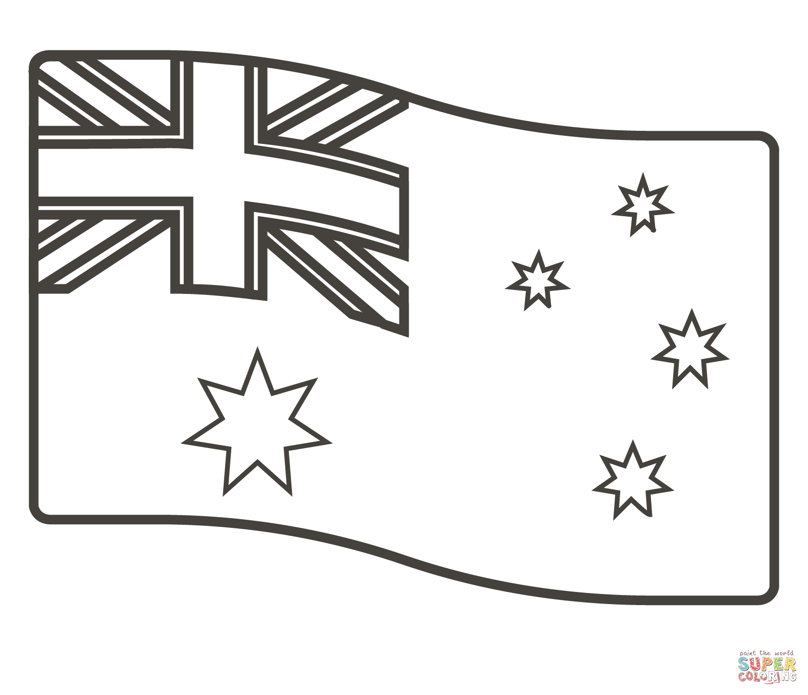 Australia flag coloring page free printable coloring pages