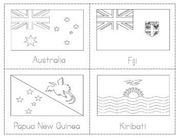 Flags of countries in australia and oceania by green tree montessori materials