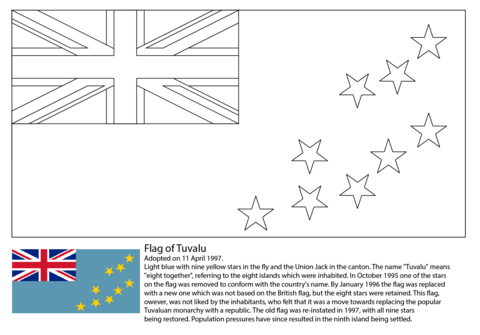 Flag of tuvalu coloring page free printable coloring pages