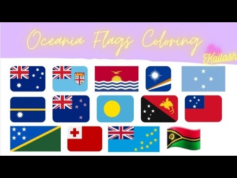 Oceanian country flags colouring flags flagscolouring colouringfun