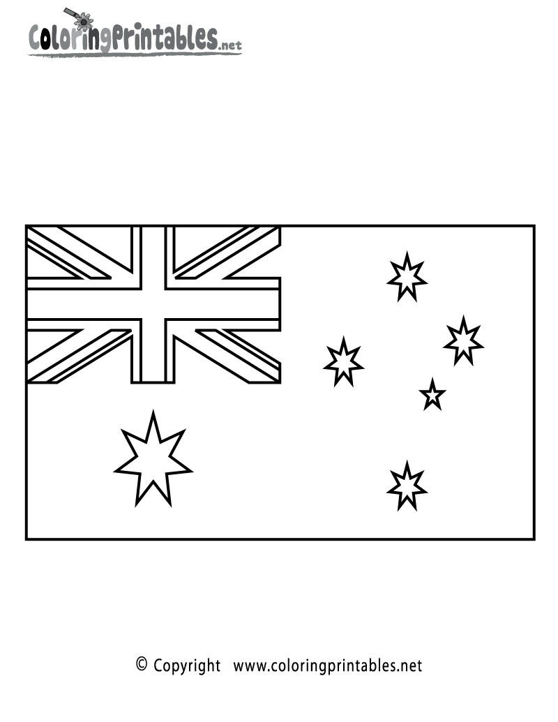 Free printable australia flag coloring page