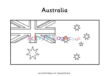 Australia flag louring page