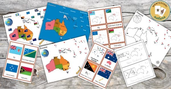 Flags and countries of oceania geography activities