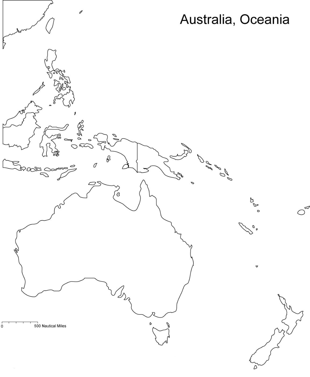 Blank map of oceania prtable outle map of oceania whatsanswer world map prtable free prtable world map map
