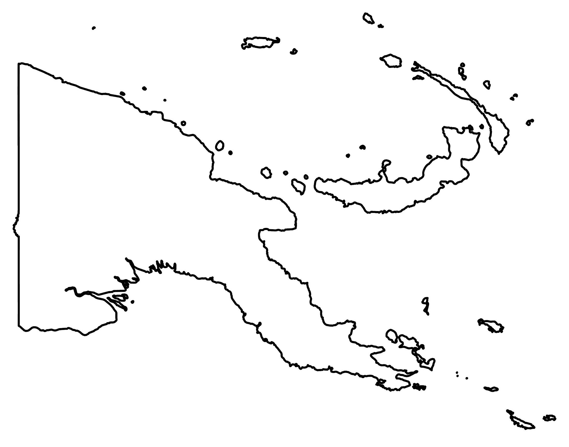 Oceania blank map and country outlines