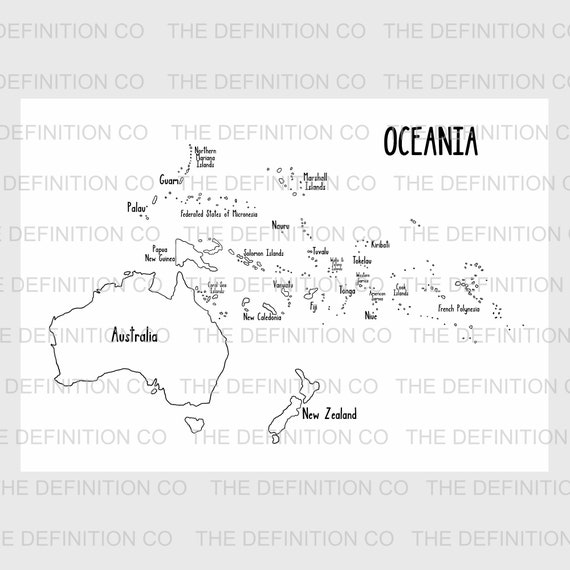 Oceania sales travel map printable print travel tracker map sales map colouring map sales small business sales tool map coloring