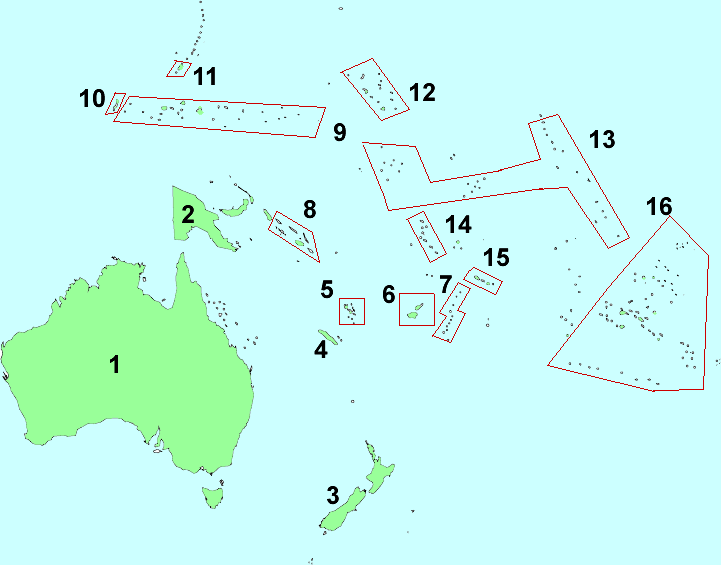 Australia and oceania map quiz