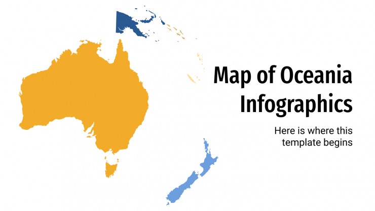 Map of oceania infographics for google slides powerpoint