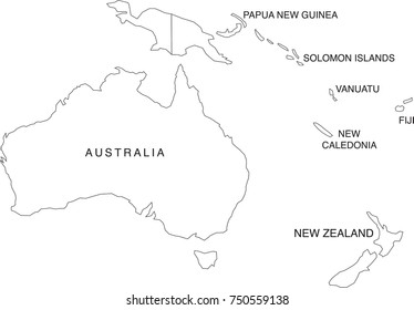 Australia oceania map coloring book outlines åºåçéåïå ççï