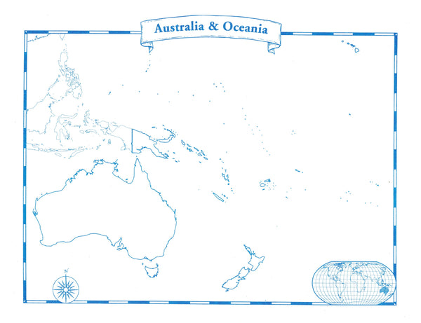 Australia oceania map pad â miller pads paper
