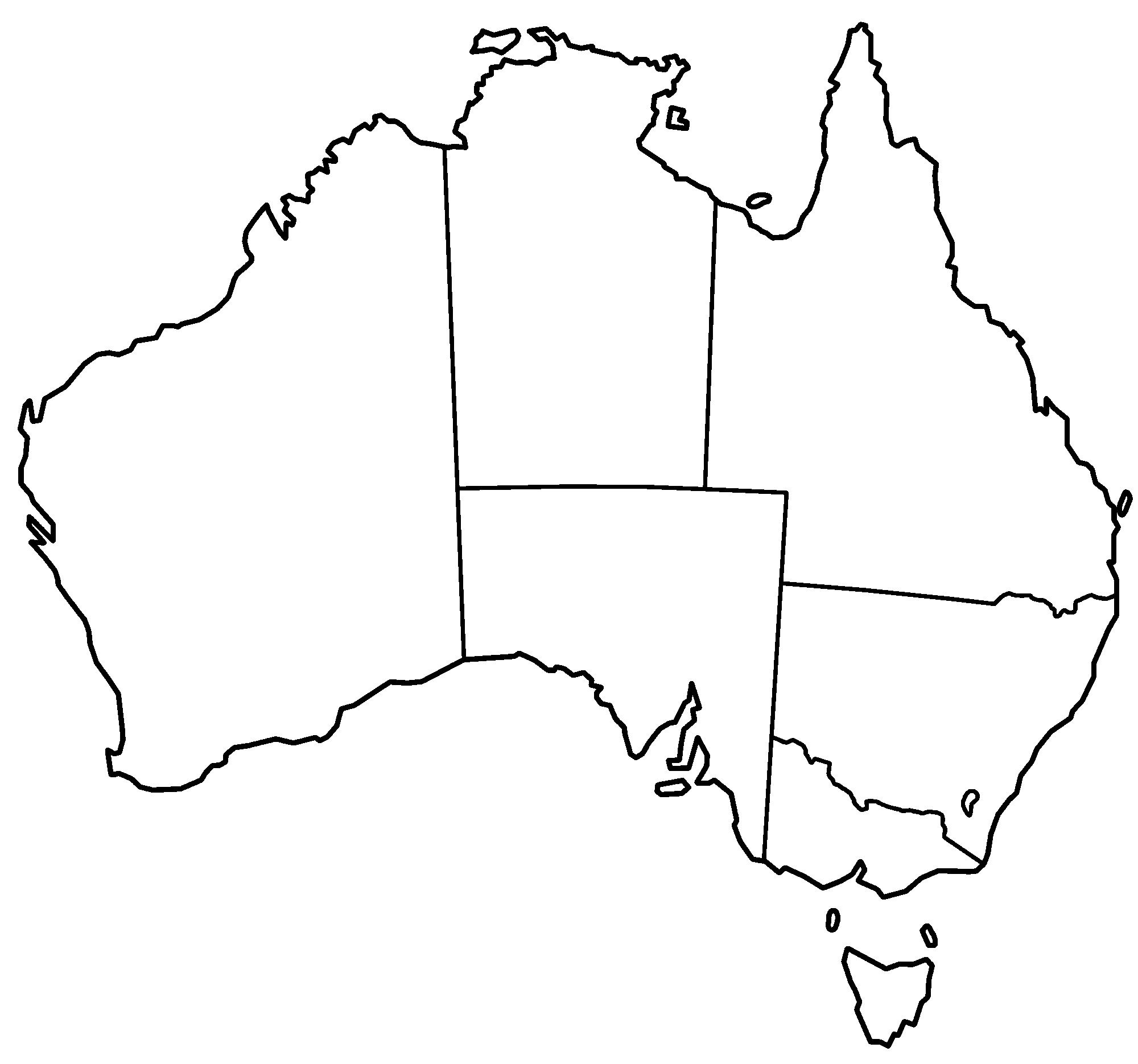 Blank map of australia outline map and vector map of australia
