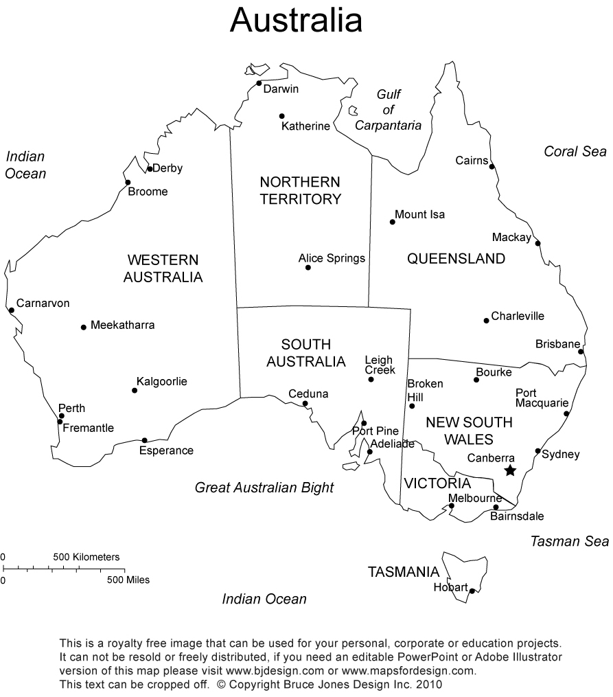 Australia printable blank maps outline maps â royalty free