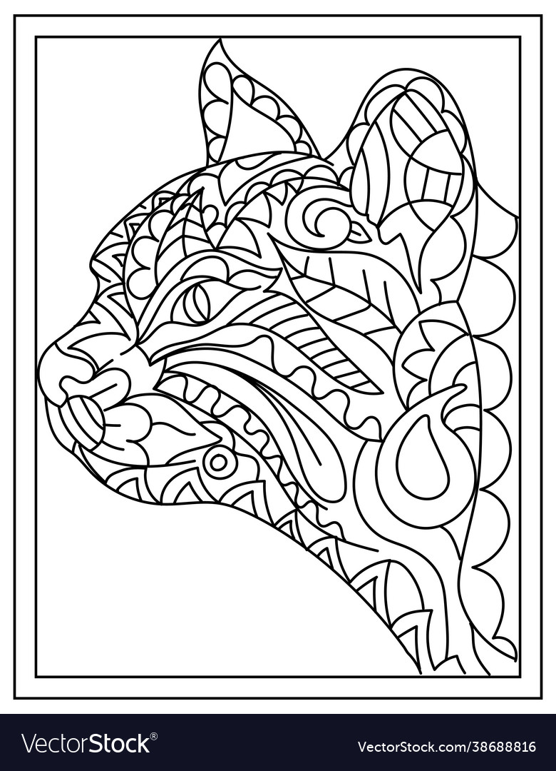 Ocelot coloring page royalty free vector image