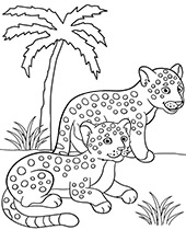 Printable ocelot coloring page sheet
