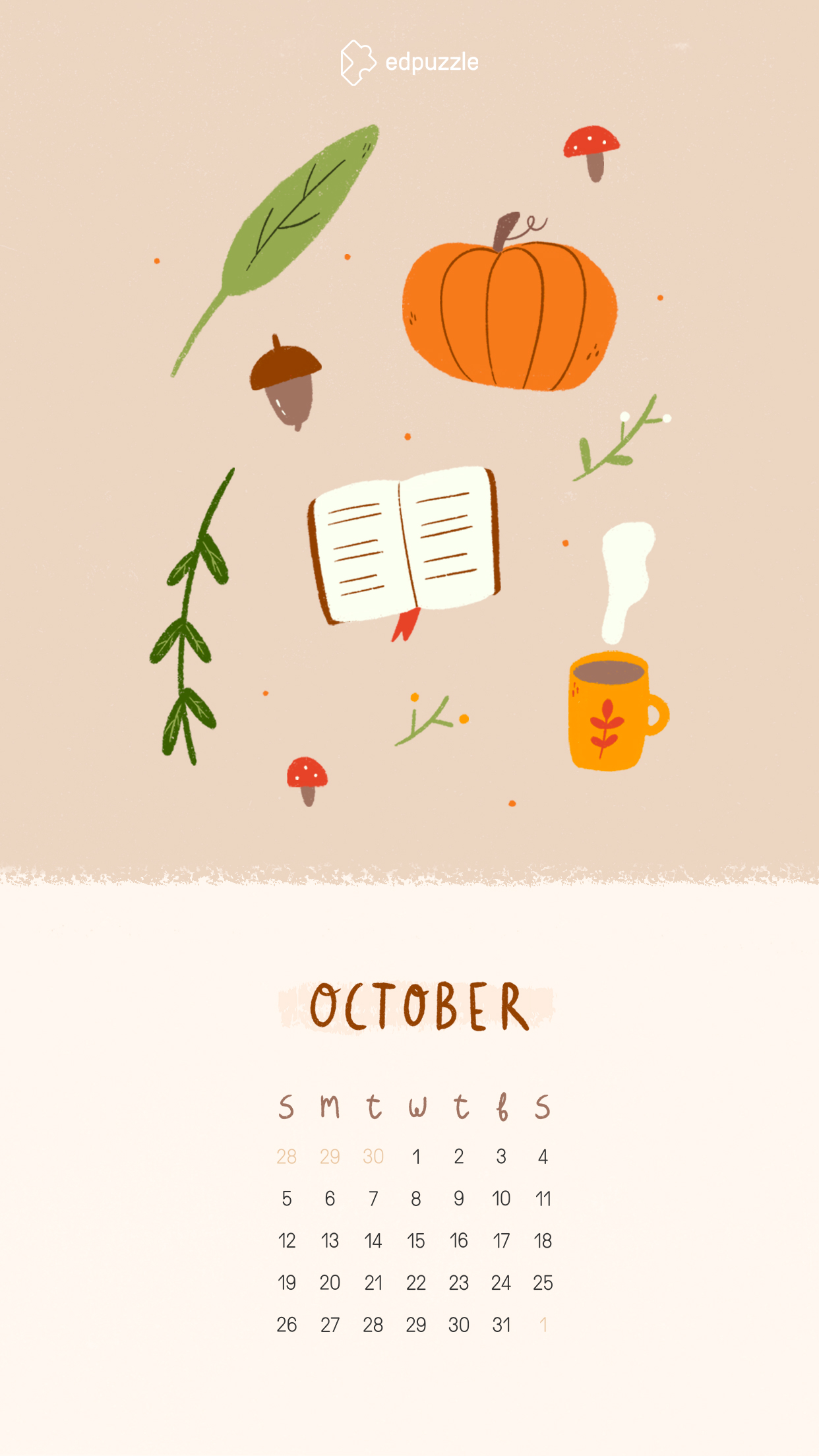 October calendar wallpaper