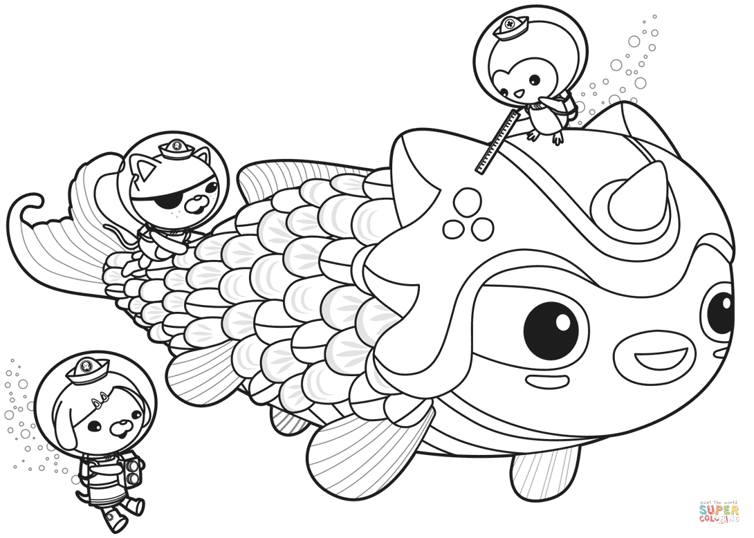 The octonauts meet dunkie coloring page free printable coloring pages