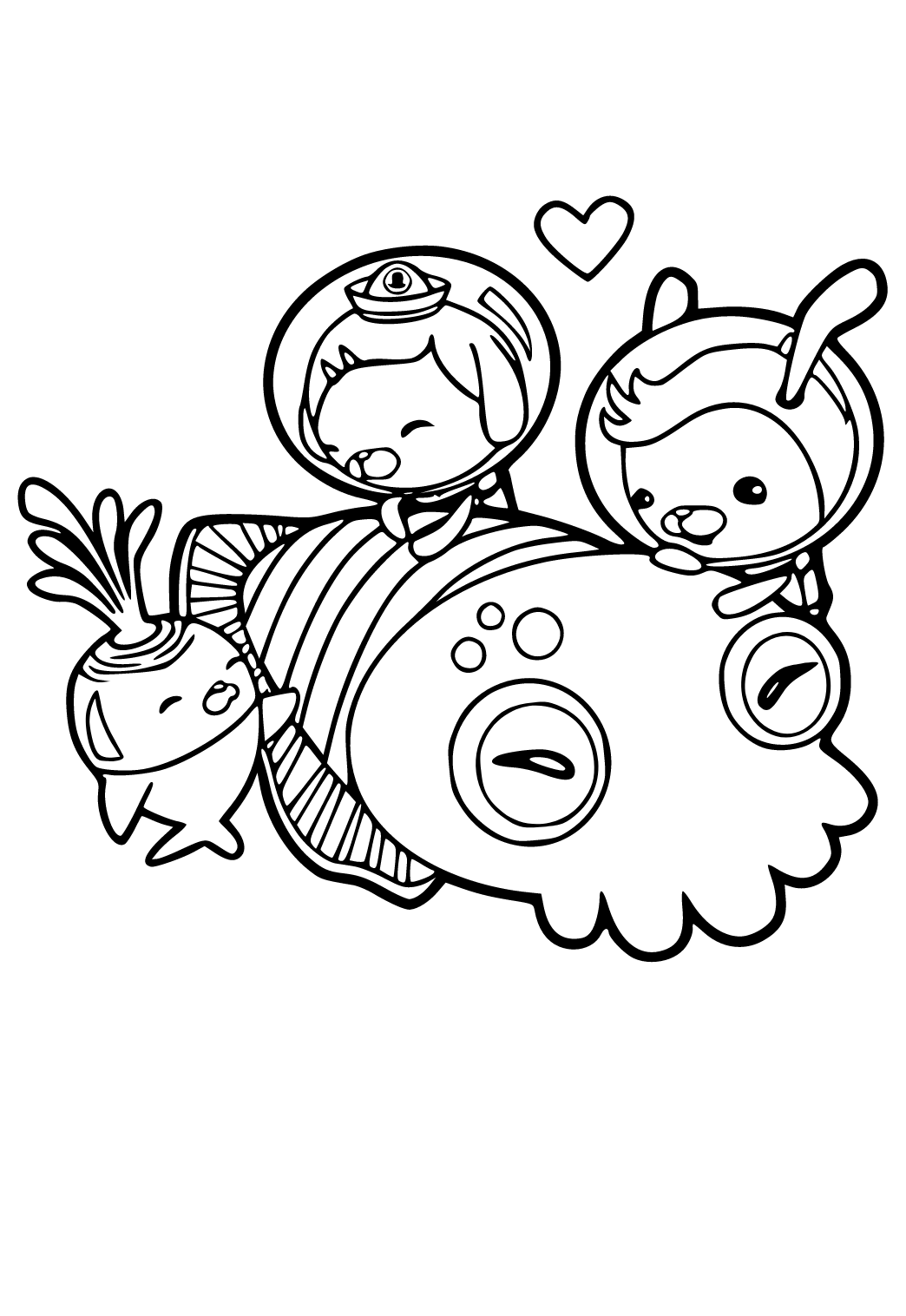 Free printable octonauts characters coloring page for adults and kids